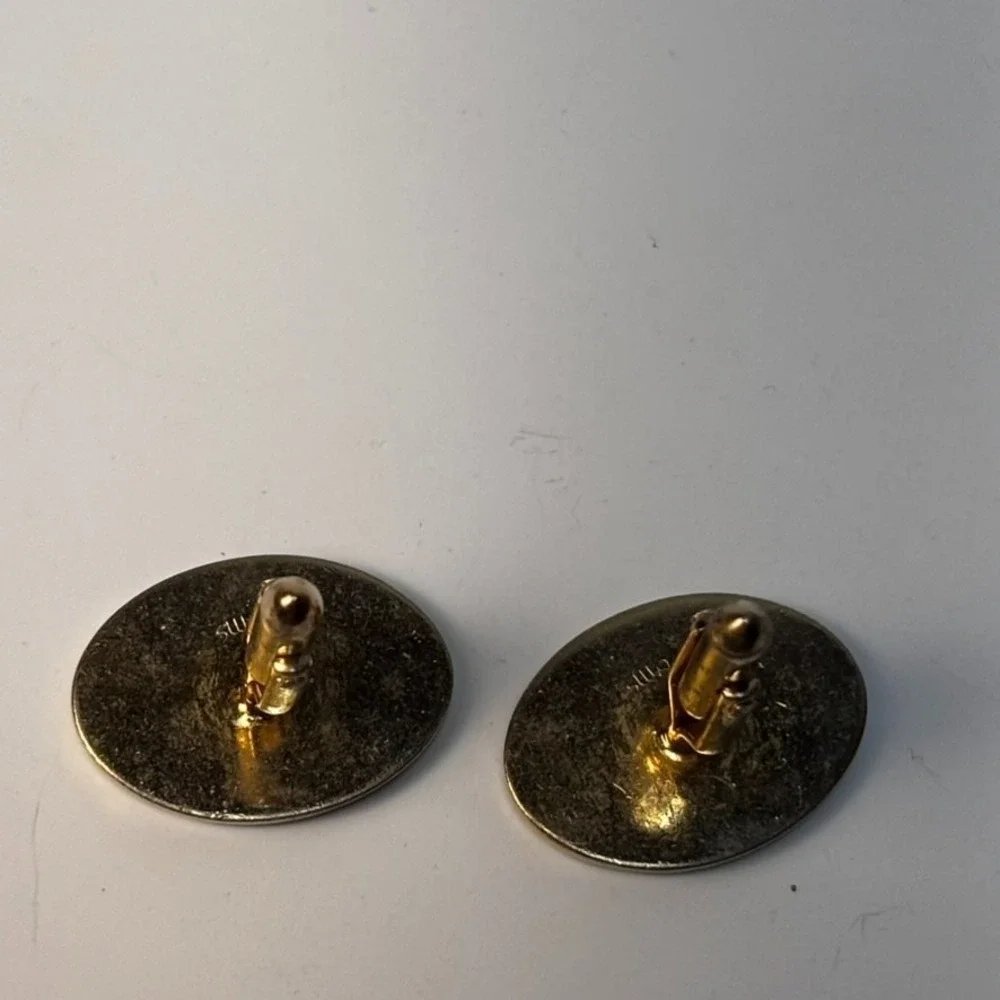 Vintage Cuff Links Gold Tone Oval‎
